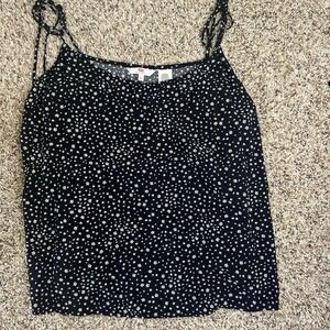 Levi's Spaghetti Strap Black & White Floral Tank size XL